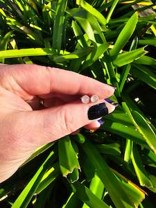 Rose Quartz | Polished Sterling Silver Round Stud Earrings 6mm