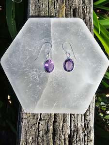 Amethyst | Faceted Sterling Silver Earrings A