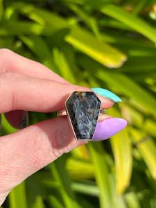 Pietersite | Polished Sterling Silver Adjustable Ring A