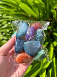 Agate Mixed Coloured Tumbled Stones 10 Pack Valued at $40