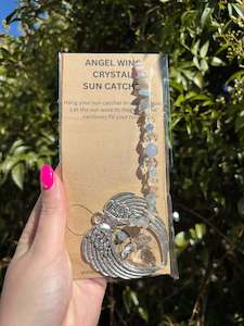 Angel Wing Range: Aquamarine & Morganite | Angel Wing Heart Sun Catcher