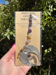 Mookaite Jasper | Angel Wing Heart Sun Catcher