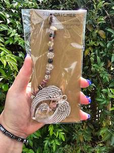 Rhodonite | Angel Wing Heart Sun Catcher