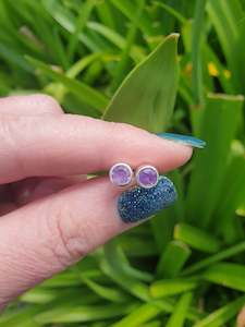 Amethyst: Amethyst | Faceted Sterling Silver Stud Earrings 5mm
