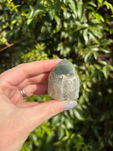 Chlorite Phantom Quartz Semi Polished Point A