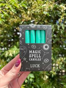 Incense Sage Other: Green LUCK Spell Candles x12