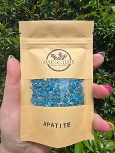 Crystal Bottles Bags: Apatite Crystal Chip 100 gms Bag