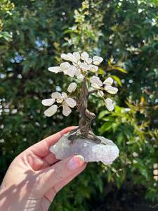 Rose Quartz With Amethyst Base Large Tree B
