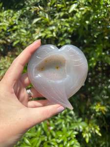 Carved Shapes Animals: Druzy Agate Angel Wing Piece A