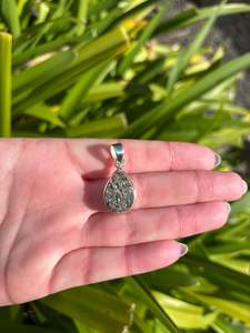 Pendants Necklaces: Pyrite Druzy | Sterling Silver Pendant B