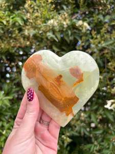 Banded Calcite Heart Dish | Small C