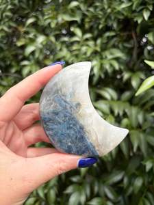 Crystals: Blue Kyanite & Quartz Self Standing Moon D