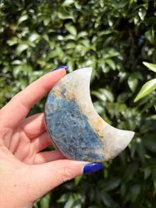 Blue Kyanite & Quartz Self Standing Moon C