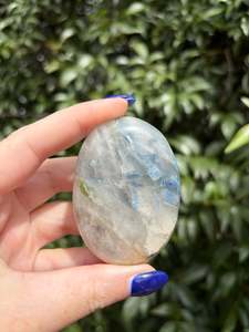 Blue Kyanite & Quartz Palm Stone A