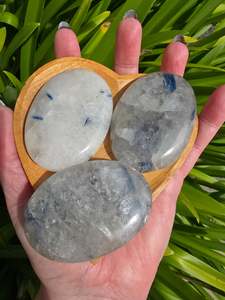 Blue Kyanite & Quartz Palm Stone Medium