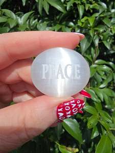 Palmstones: Selenite Mini Palm Stone | PEACE