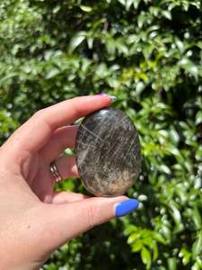 Palmstones: Black Moonstone Palm Stone E