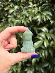 Carved Shapes Animals: Green Aventurine Buddha