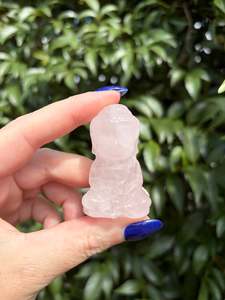 Carved Shapes Animals: Rose Quartz Buddha