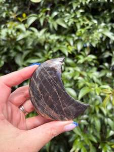 Black Moonstone Self Standing Moon B "CHIPPED"