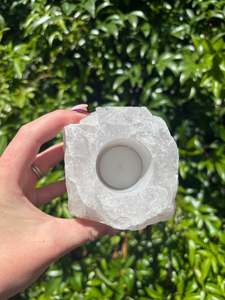 Rose Quartz Rough Candle Holder C