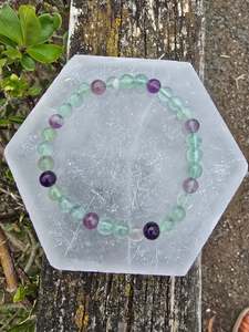 Jewellery: Rainbow Fluorite | Small Round Bead Bracelet