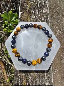 Jewellery: Sodalite, Hematite & Tigers Eye | Bead Bracelet