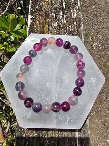 Rainbow Fluorite | Round Bead Bracelet