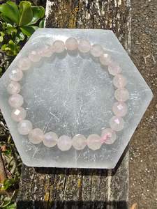 Jewellery: Rose Quartz Aura | Faceted Bead Bracelet