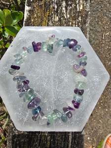 Jewellery: Rainbow Fluorite Crystal Chip Bracelet