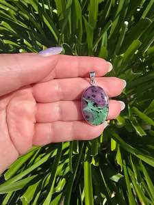 Ruby Zoisite | Polished Sterling Silver Pendant A