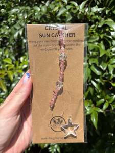Suncatchers 1: Strawberry Quartz | Star Sun Catcher