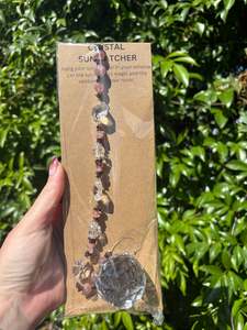 Points Spheres: Garnet & Strawberry Quartz | Large Sphere Sun Catcher