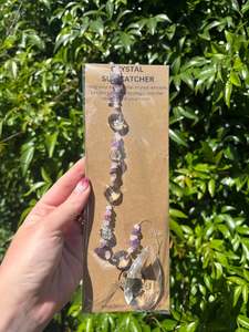 Tear Drops Diamonds: Rose Quartz & Amethyst | Large Tear Drop Sun Catcher