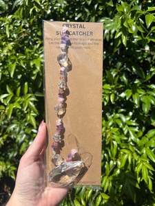 Tear Drops Diamonds: Rose Quartz, Strawberry Quartz & Amethyst | Large Tear Drop Sun Catcher