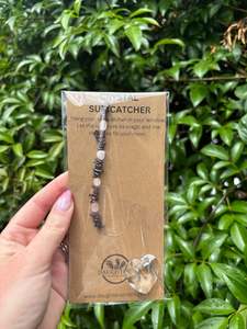 Stars Hearts: Garnet & Rose Quartz | Heart Sun Catcher