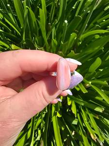 Rings: Pink Opal | Rose Cut Sterling Silver Adjustable Ring B