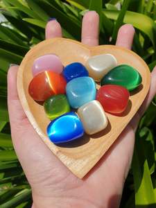 Cats Eye Mixed Coloured Tumbled Stones 10 Pack Valued at $40