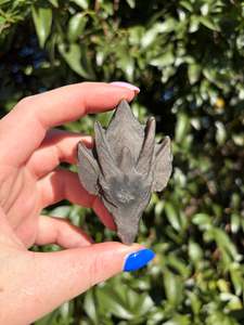 Silver Sheen Obsidian Dragon Carving