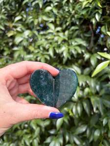 Hearts: Moss Agate 3D Large Heart B