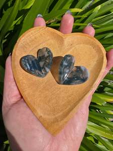 Hearts: Moss Agate 3D Small Heart