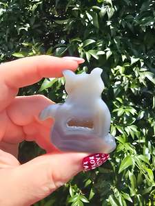 Natural Agate Druzy Small Cat D