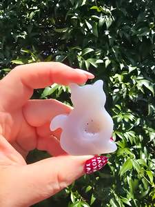 Natural Agate Druzy Small Cat C