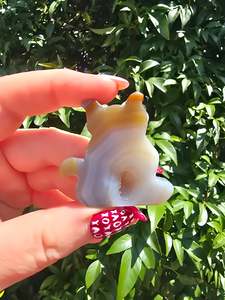 Natural Agate Druzy Small Cat B