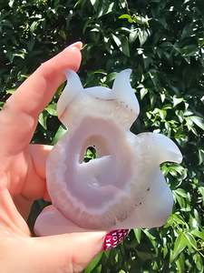 Natural Agate Druzy Large Cat G