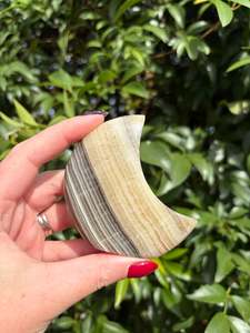Zebra Calcite Self Standing Moon C