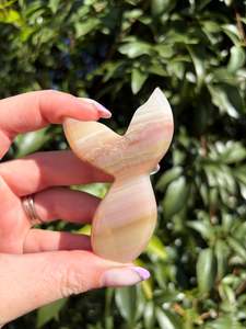 Pink Banded Calcite Mermaid Tail D