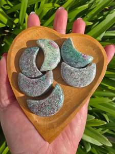 Carved Shapes Animals: Ruby & Fuchsite Small Moon