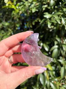 Carved Shapes Animals: Amethyst Self Standing Moon C