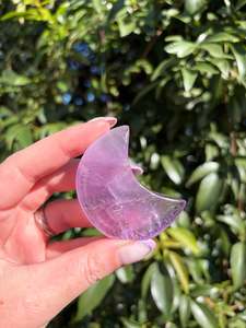 Carved Shapes Animals: Amethyst Self Standing Moon B